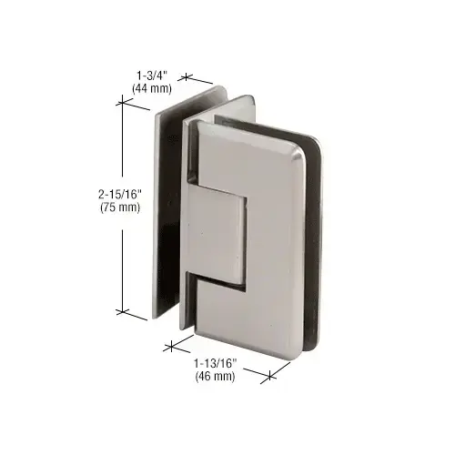 Brushed Nickel Trianon 092 Series 90 Degree Glass-to-Glass Hinge