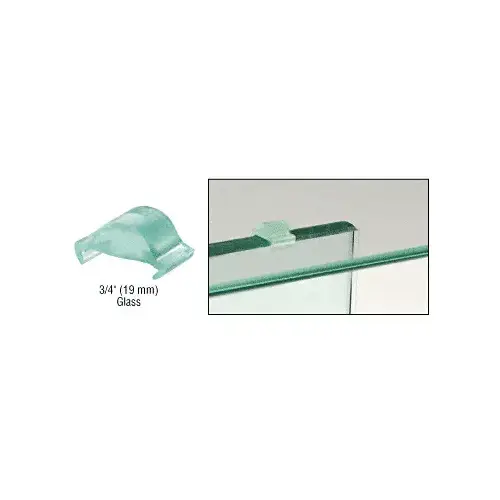 CRL TV34-XCP100 1/2" Long Clear Heavy Glass Top Vinyl for 3/4" Glass - pack of 100