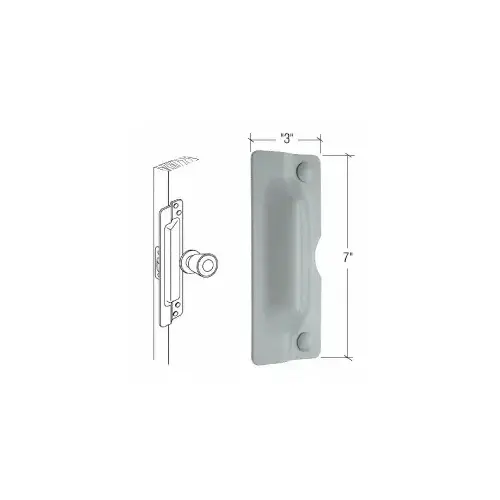 CRL U9500 7" Gray Latch Shield for Flush Mounted Doors