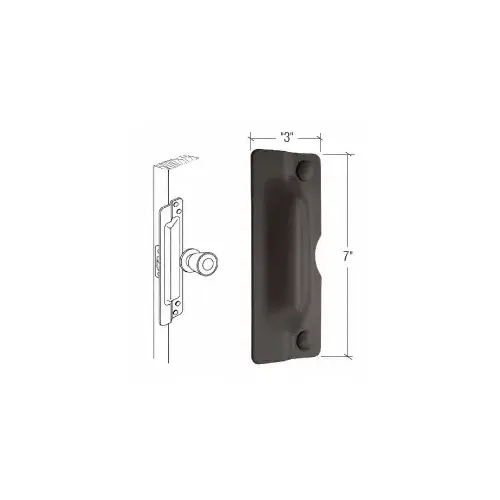 CRL U9501 7" Bronze Latch Shield for Flush Mounted Doors