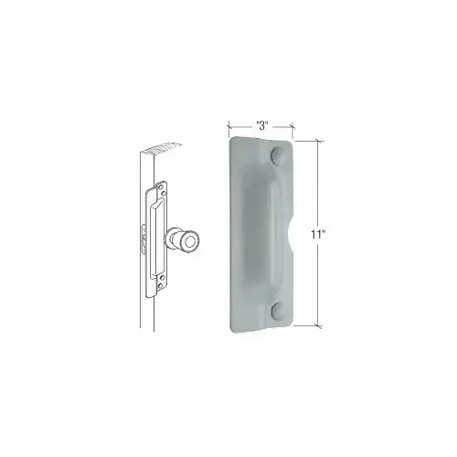 CRL U9503 11" Gray Latch Shield for Flush Mounted Doors