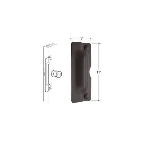 11" Bronze Latch Shield for Flush Mounted Doors