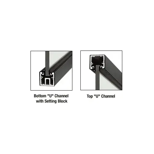 Black Powder Coat Custom Length U-Channel with Roll-In Top Load Gasket