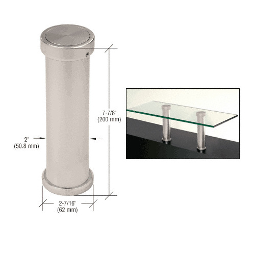 Satin Nickel 7-7/8" UV Bonded Vertical Countertop Support