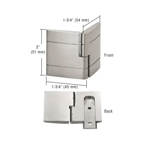 Brushed Stainless Left Hand UV Designer Glass-to-Wood Hinge