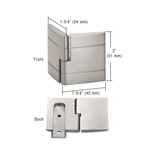 Brushed Stainless Right Hand UV Designer Glass-to-Wood Hinge