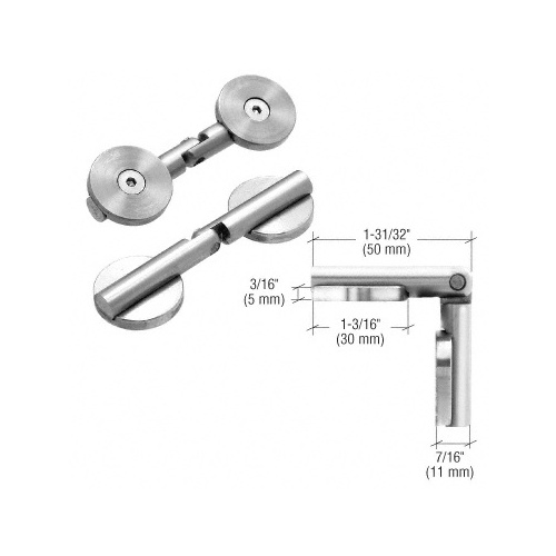 Polished Stainless UV Circular Glass-to-Glass Hinge