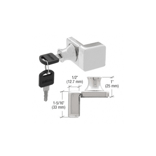 CRL UV4070CHKA Chrome UV Glass Door Lock for Overlay Doors - Keyed Alike