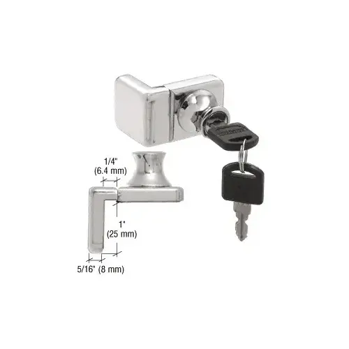 CRL UV4071CHKA Chrome UV Glass Door Lock for Inset Doors - Keyed Alike