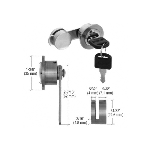 CRL UV4102BS Brushed Stainless UV Bond Lock for Double Glass Doors Buy Now