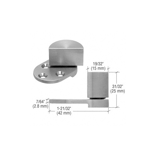 CRL UV6263 Large Brushed Stainless UV Glass-to-Wood Swing Hinge Pair