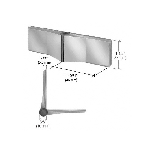 Brushed Stainless UV Bonded Glass-to-Glass Hinge