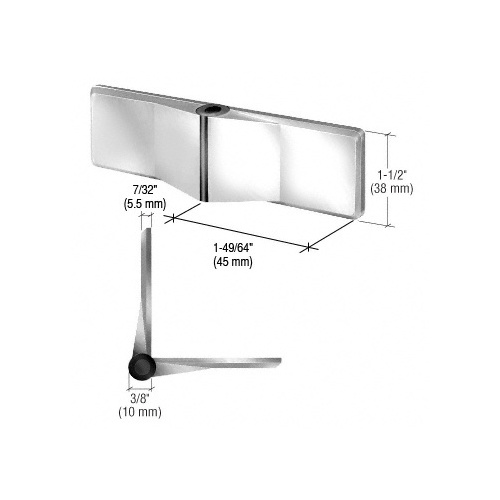 Polished Stainless UV Bonded Glass-to-Glass Hinge