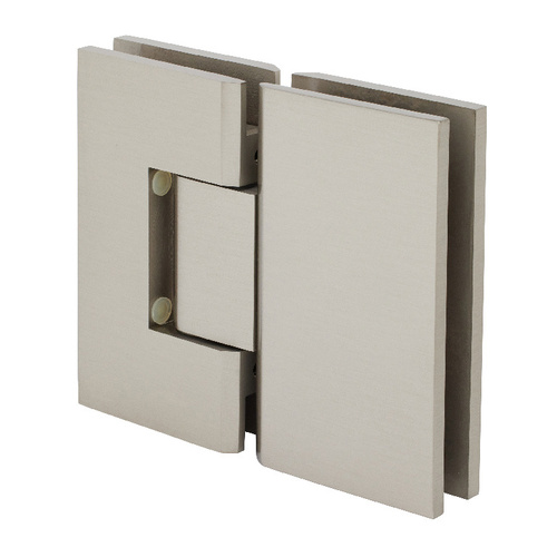 Brushed Nickel Vienna 580 Series Glass-to-Glass Hinge with Internal 5 Degree Pin