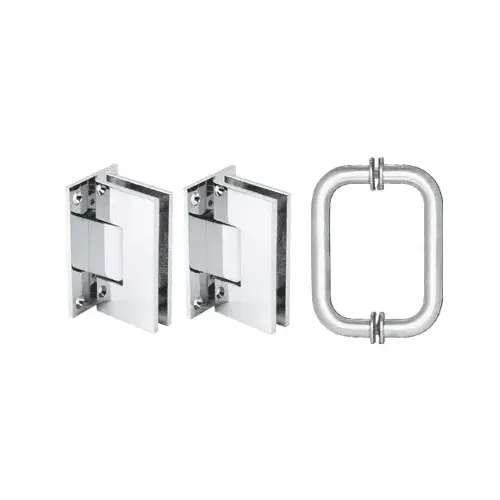 CRL V1ES3CH Polished Chrome Vienna Shower Pull and Hinge Set