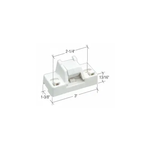 White Plastic Step-On Patio Door Lock
