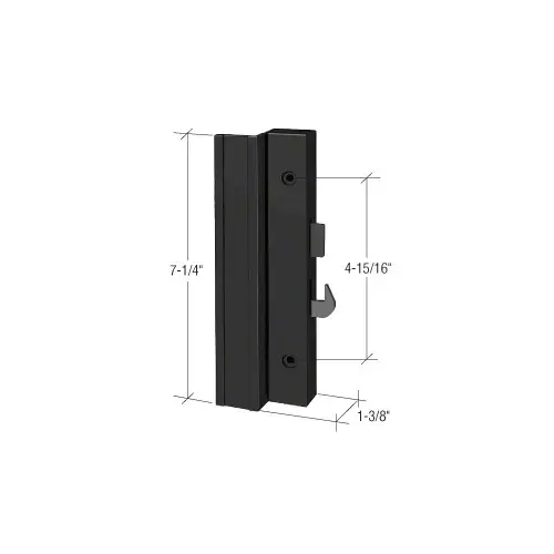 Low Profile Black Plastic Hook - Style Surface Mount Handle; 4-15/16" Screw Holes