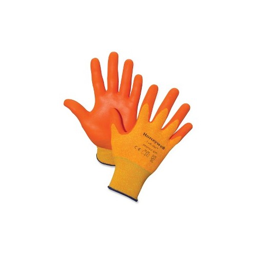Tuff-Glo Nylon Gloves, Medium, Dipped, 12/Pr, Oe, Orange by Honeywell