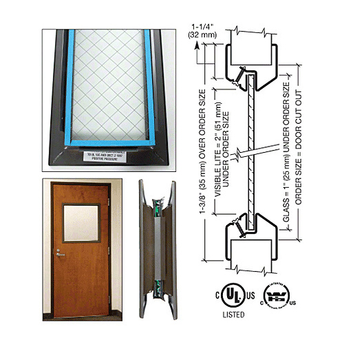 24" x 24" Door Vision Lite with Wire Glass
