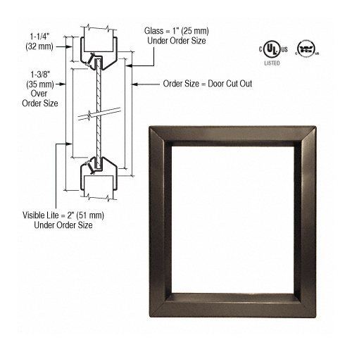 24" x 36" Door Vision Lite Bronze