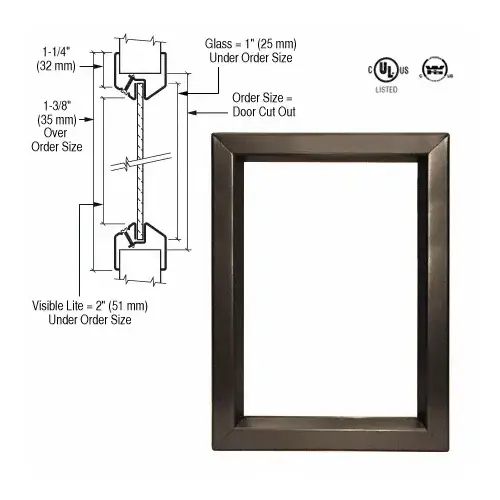 CRL VLFEZ24X60 24" x 60" Door Vision Lite Bronze