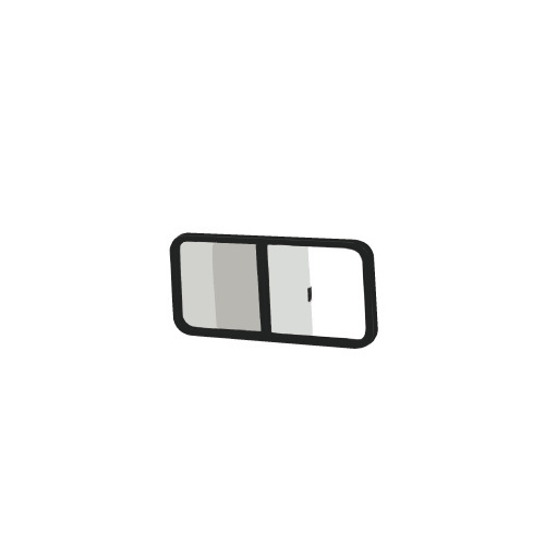Universal Non-Contoured Horizontal Sliding Window 21-1/4" x 16-3/4" with 2-1/4" Non-Reversible Trim Ring Black