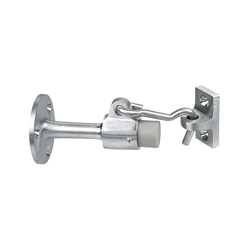 Aluminum Wall Mounted Heavy Duty Door Stop with Hook and Holder
