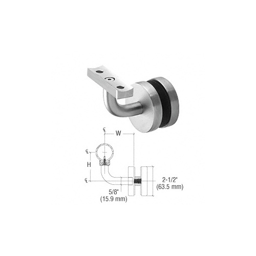 CRL Blumcraft WBNCCBS Brushed Stainless Imperial Series Glass Mounted Hand Rail Bracket