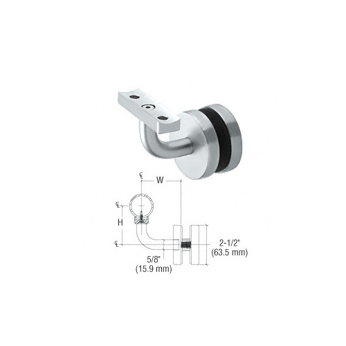 Mill Aluminum Imperial Series Glass Mounted Hand Rail Bracket