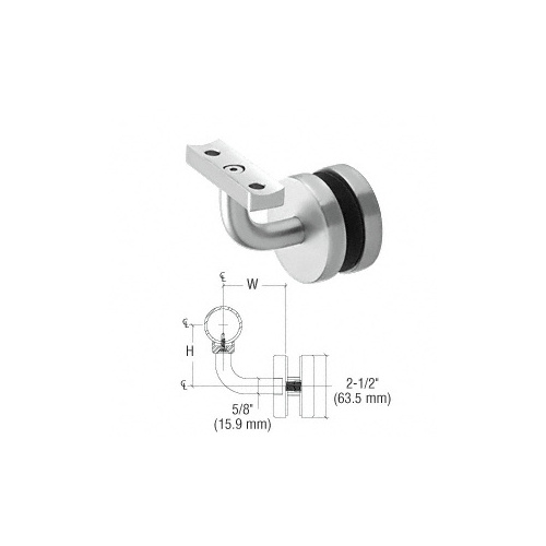 Satin Anodized Aluminum Imperial Series Glass Mounted Hand Rail Bracket