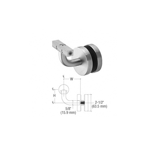 Brushed Stainless Imperial Series Glass Mounted Hand Rail Bracket