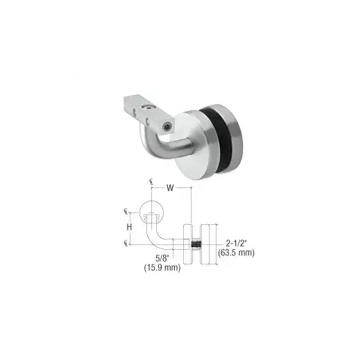 Satin Anodized Aluminum Imperial Series Glass Mounted Hand Rail Bracket