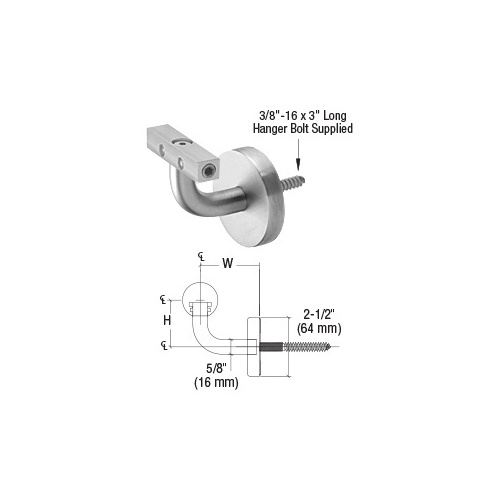 CRL Blumcraft WBNCSBS Imperial Series Brushed Stainless Wall Mounted Hand Rail Bracket