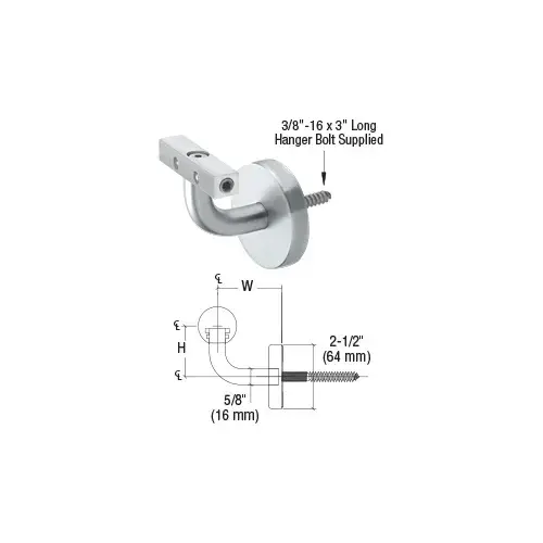 CRL Blumcraft WBNCSM Imperial Series Mill Aluminum Wall Mounted Hand Rail Bracket