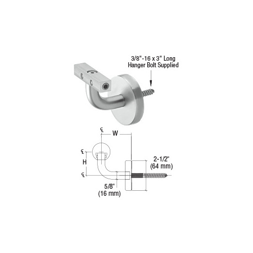 Imperial Series Satin Anodized Aluminum Wall Mounted Hand Rail Bracket