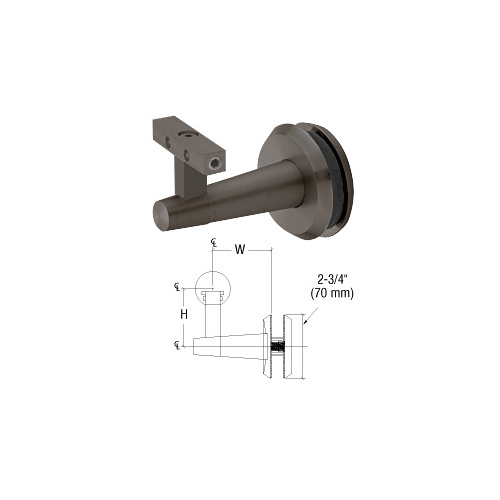 Pacific Series Dark Bronze Anodized Glass Mounted Hand Rail Bracket