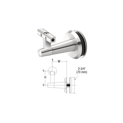 CRL Blumcraft WBNGPS Pacific Series Polished Stainless Glass Mounted Hand Rail Bracket