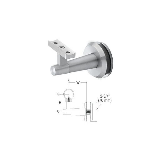 CRL Blumcraft WBNSCM Pacific Series Mill Aluminum Glass Mounted Hand Rail Bracket