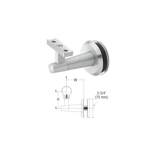 CRL Blumcraft WBNSCSA Pacific Series Satin Anodized Aluminum Glass Mounted Hand Rail Bracket