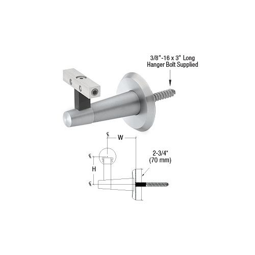 CRL Blumcraft WBNWM Pacific Series Mill Aluminum Wall Mounted Hand Rail Bracket