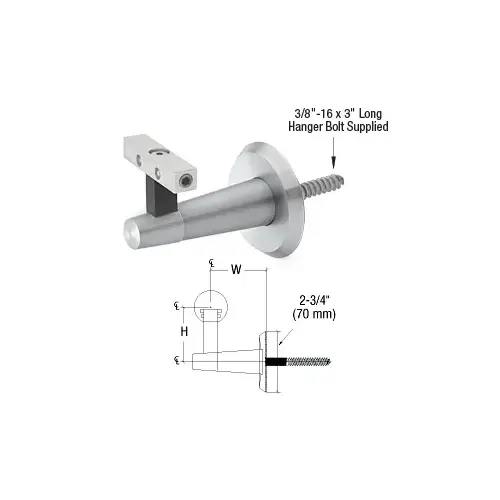 Pacific Series Mill Aluminum Wall Mounted Hand Rail Bracket