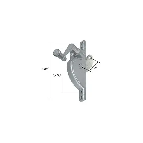 Left Hand Jalousie Operator - 2" Link Arm Aluminum