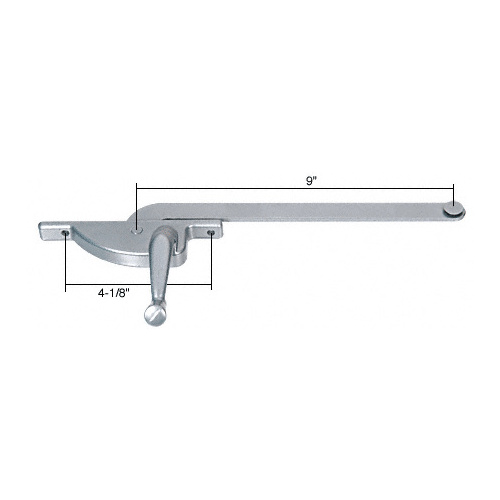 Left Hand Aluminum Casement Window Operator with 9" Arm for Hope Windows