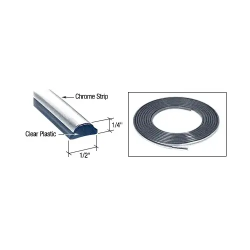 CRL WLS848R100 Chrome Locking Strip for 1973-1990 Chevy/GMC Truck Windshield - 100' Roll Black