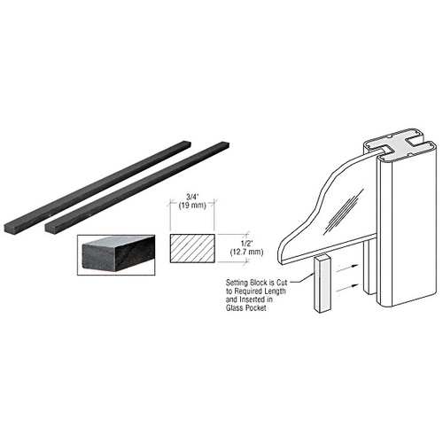 CRL WPSB1 Glass Pocket Setting Block for Windscreen Posts Black