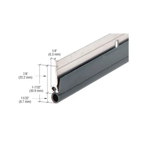 Aluminum Extruded Aluminum Vinyl Bulb Weatherseal 72" x 80" Opening