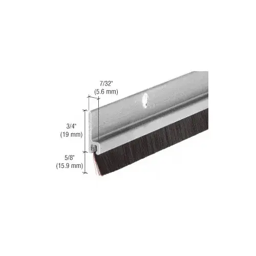 72" Extruded Aluminum and Nylon Brush Door 5/8" Bristle Weatherstrip