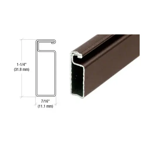 Bronze 1-1/4" x 7/16" Roll Formed Aluminum Screen Frame -  48" Stock Length - pack of 3