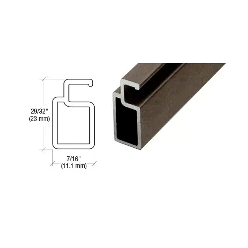 Bronze 29/32" x 7/16" Heavy Wall Extruded Screen Frame -  36" Stock Length - pack of 5