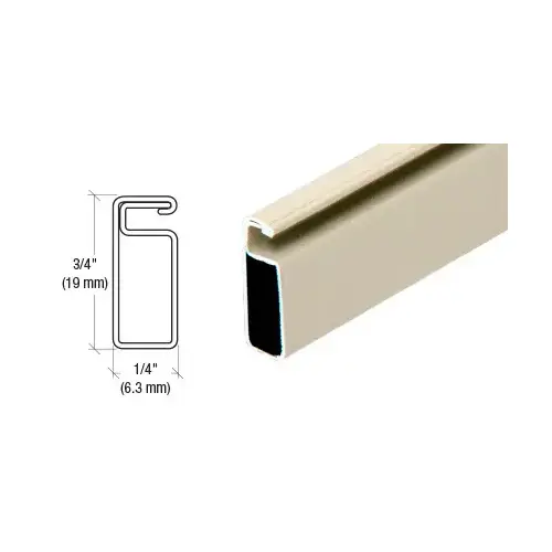 Beige 3/4" x 1/4" Roll Formed Aluminum Screen Frame -  18" Stock Length - pack of 5